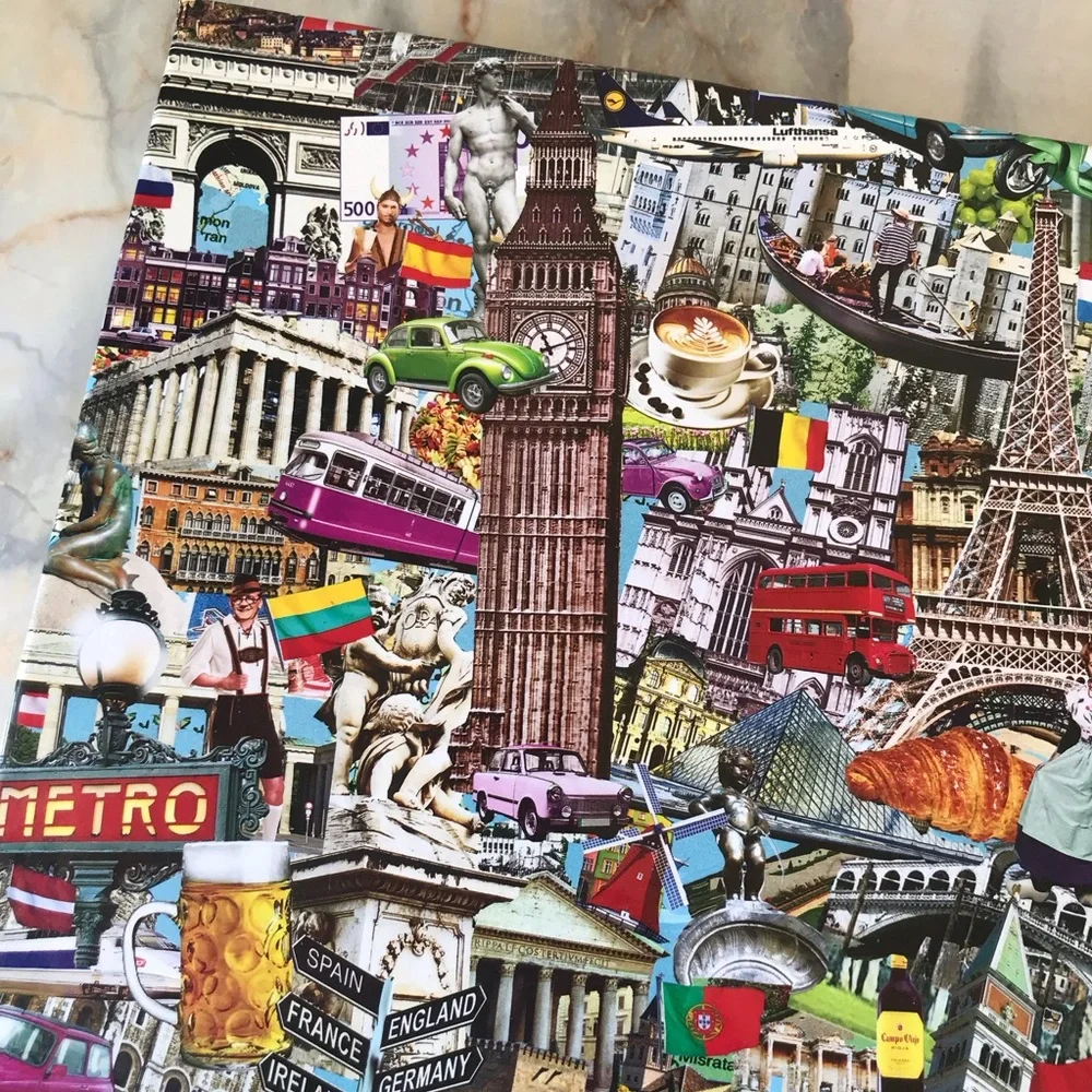Europe Collage Time 1500 Piece Puzzle